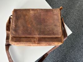 Green Wood Ledertasche Messenger Bag Top Zustand!