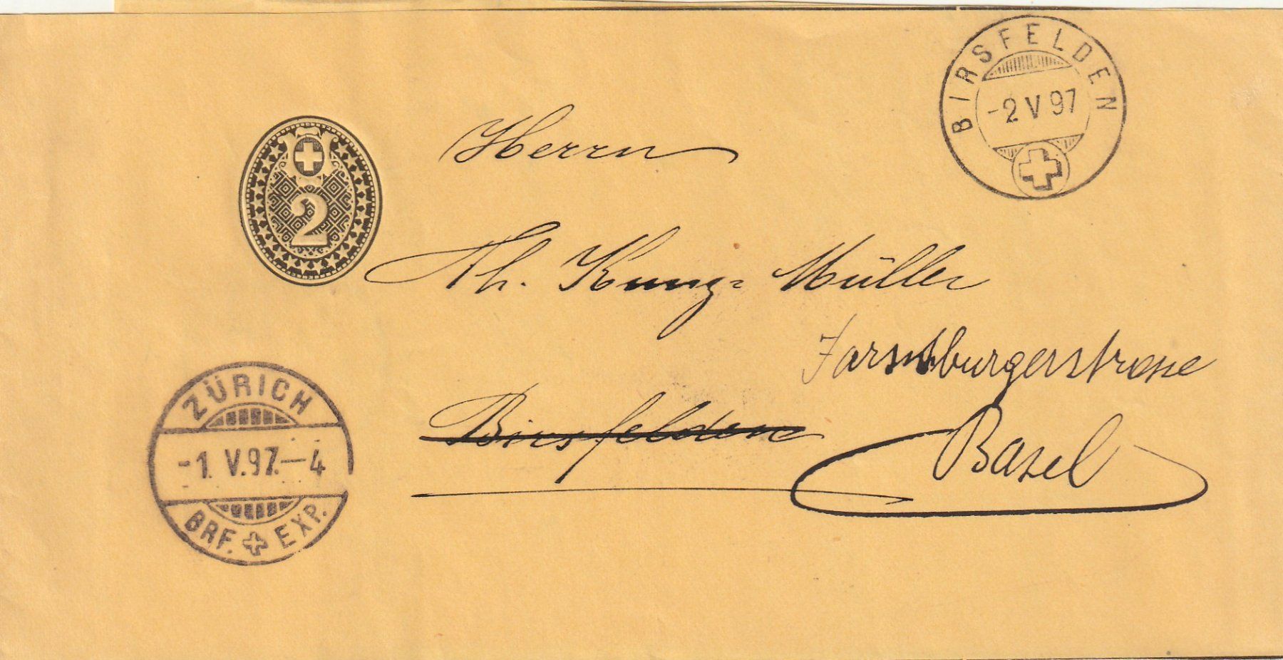 Tutti i francobolli: 2 Rp. GS-Streifband 1897 – Usato da Rorschacherberg venduto da fratovi2