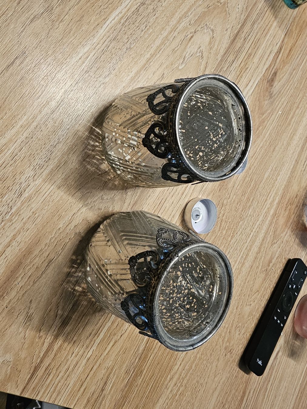 Portacandele: 2x Vintage Teelichthalter, Glas Silber Optik – Usato da Brüttisellen venduto da Miralaurea 1