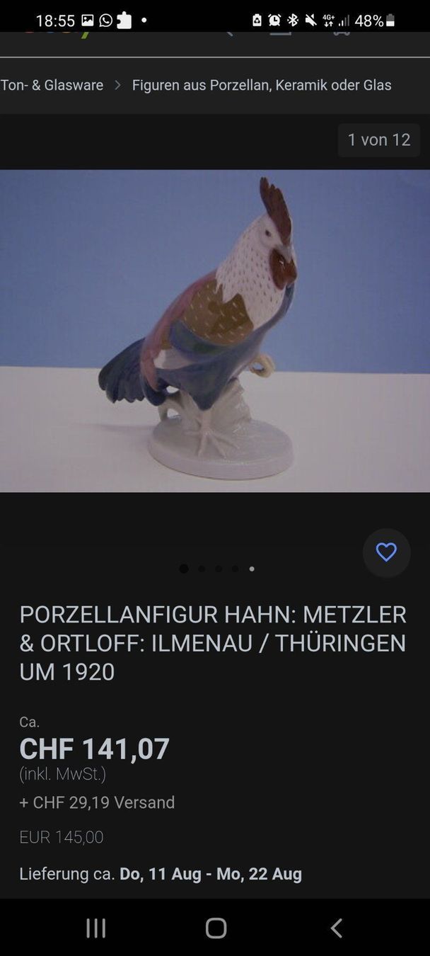 Sculptures & Statues: Metzler & Ortloff Hahn um 1920 – D'occasion à Grenchen par swiss.antiques 6