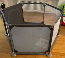 Babylo Laufstall sechseckig faltbar grau