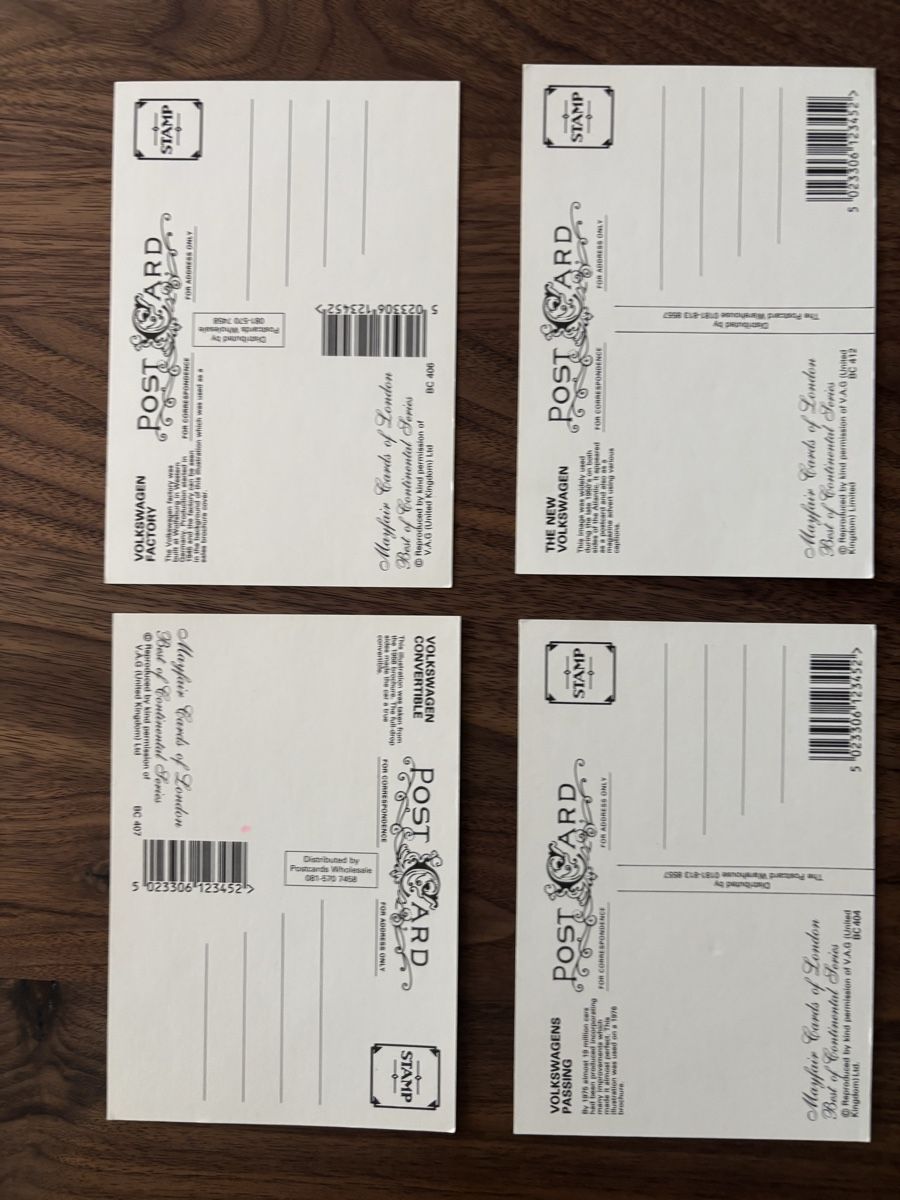 Cartoline postali: 4 Volkswagen, VW Käfer Postkarten  – Nuovo (secondo la descrizione) da Möriken AG venduto da Jamas76 1
