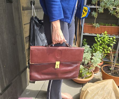 Mallette en cuir bordeaux Cartier vintage, excellent état