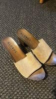 Holz Sandalen Globus Shoes Beige Leder Grösse 38