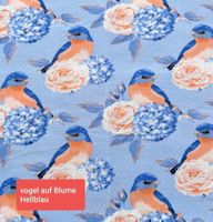 *Sale* Baumwolljersey Vögel hellblau