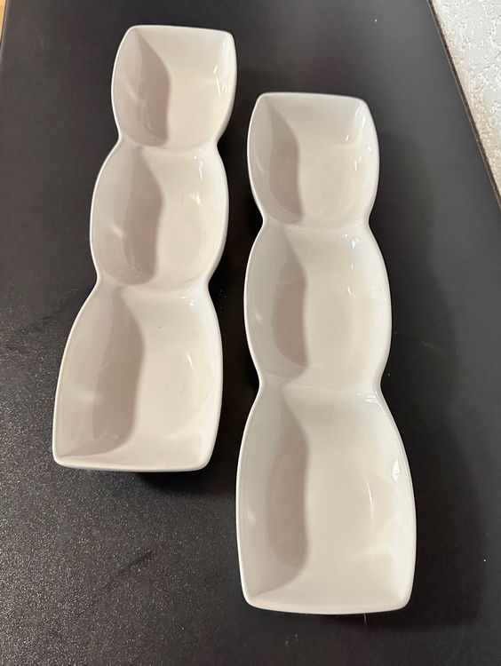 Hrippy 4 Ovale Servierschalen Aus Kunststoff – 30,7x16,8 Cm, Stapelbar, Für Snacks, Kekse & Party