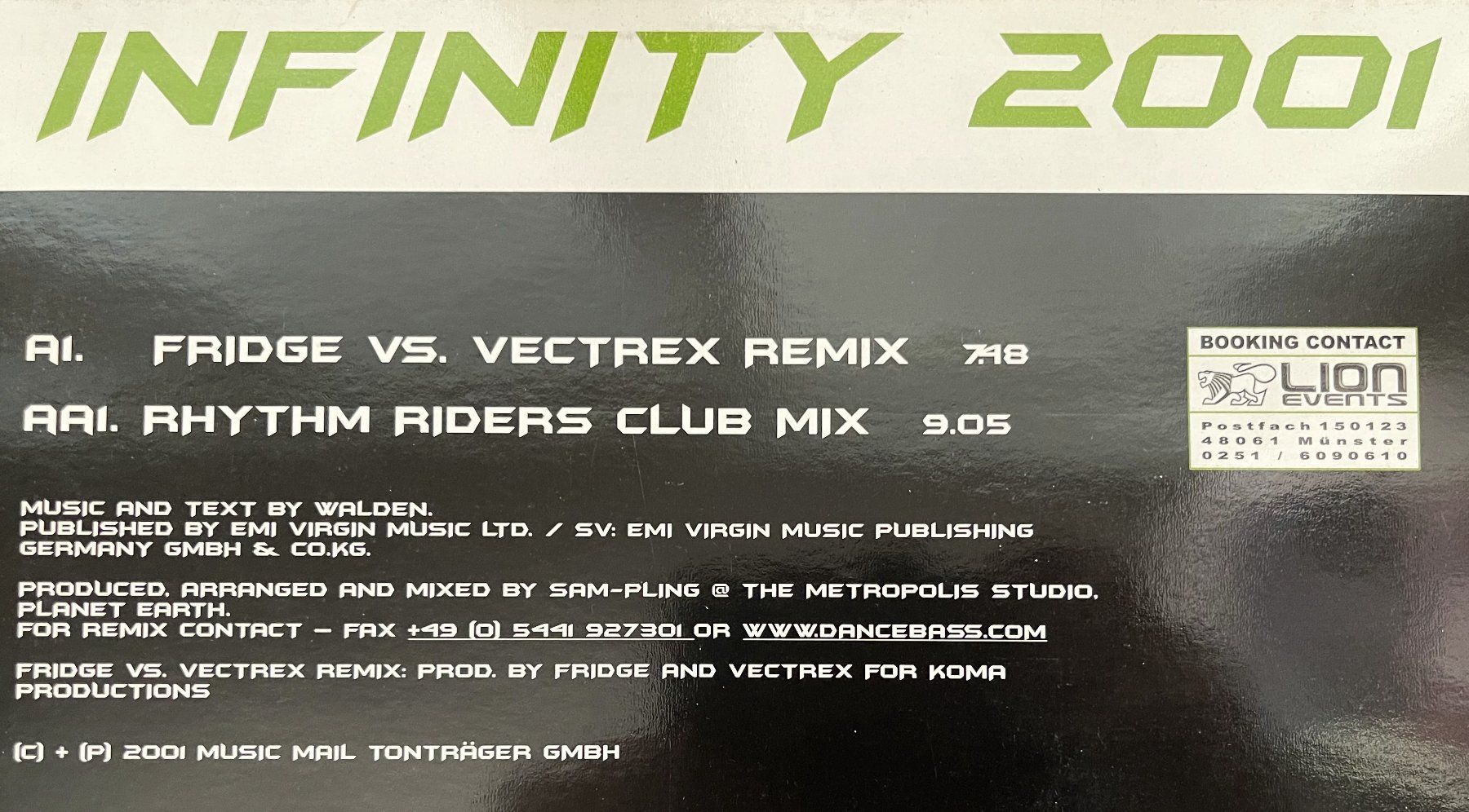 Dischi in vinile: Infinity 2001 Vinyl – Usato da Oftringen venduto da Vucki 2