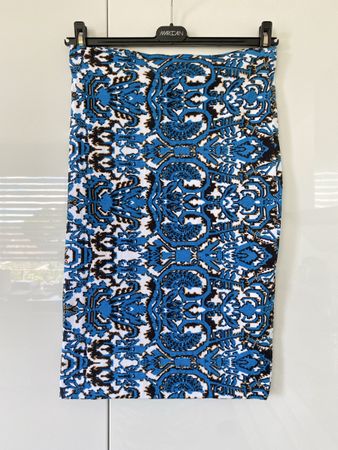 MARCCAIN Rock blau gemustert Gr.N4 (passt 36-38)