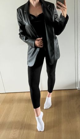Neu Blazer Jacke Lederimitat 40 M L Business Damen