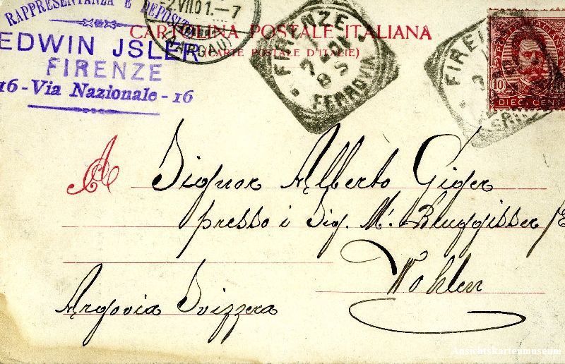 Ansichtskarten: Firenze - il ponte del Calderajo + 1901 – Gebraucht aus Emmenbrücke von teestube 1