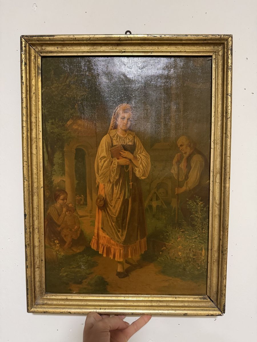 Gemälde: Ancien tableau religieux Benziger cadre doré – Gebraucht aus Porrentruy von Aussie25 1