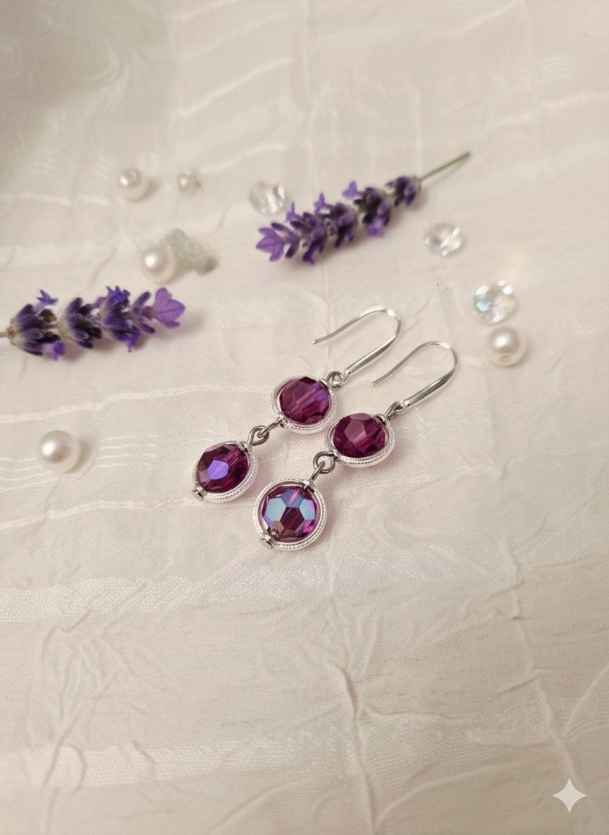 Orecchini pendenti & Orecchini a lobo: Ohrringe aus Swarovski Perlen Fuchsia – Nuovo (secondo la descrizione) da Dietikon venduto da Eleda 1