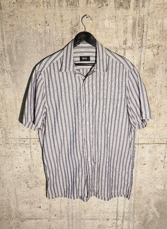 Boss Hugo Boss Herren Hemd Gr. M Kurzarm 100% Baumwolle 