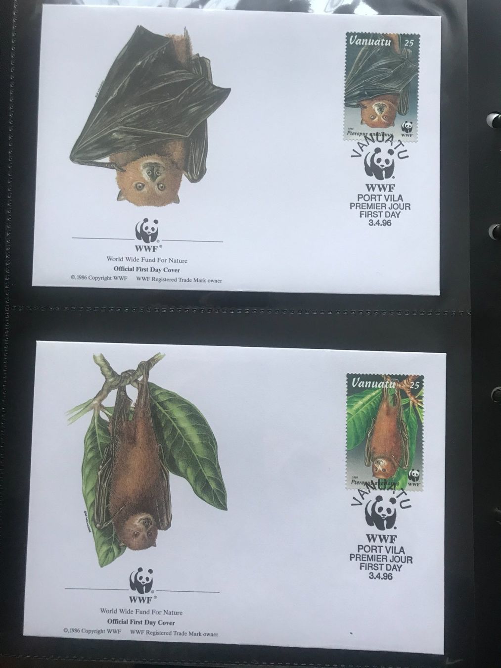 Tutti i francobolli: WWF Vanuatu 1996 Satz Flughunde Ersttagsbriefe – Nuovo (secondo la descrizione) da Liestal venduto da schnueps 1