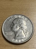 USA Münze Quarter Dollar 1992 D Washington gebraucht