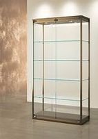 Glasvitrine, ESG Glas, LED, Bronze (B.75cmxT.45cmxH.190cm)