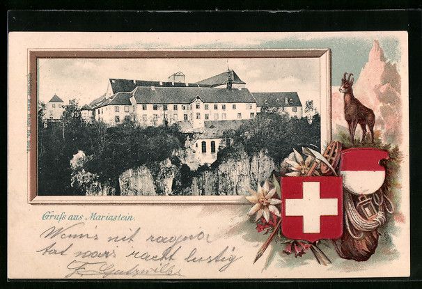 Cartes postales: Passepartout-Lithographie Mariastein, Or – D'occasion à Berlin par bartko-reher