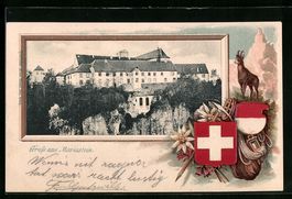 Passepartout-Lithographie Mariastein, Or