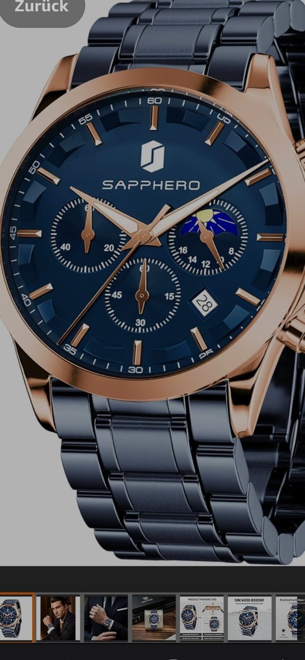 Orologi: Sapphero Chronograph Uhr blau  Herren – Nuovo (secondo la descrizione) da Hitzkirch venduto da kae_2j8c 2
