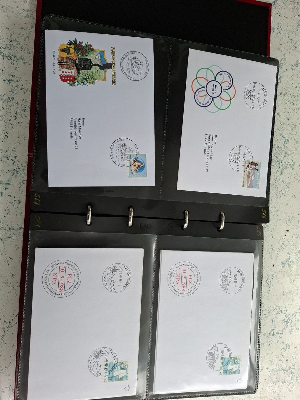 Tutti i francobolli: Briefe Sonder /Werbestempel Kt.Wallis – Usato da Glarus venduto da Strubeli0 7