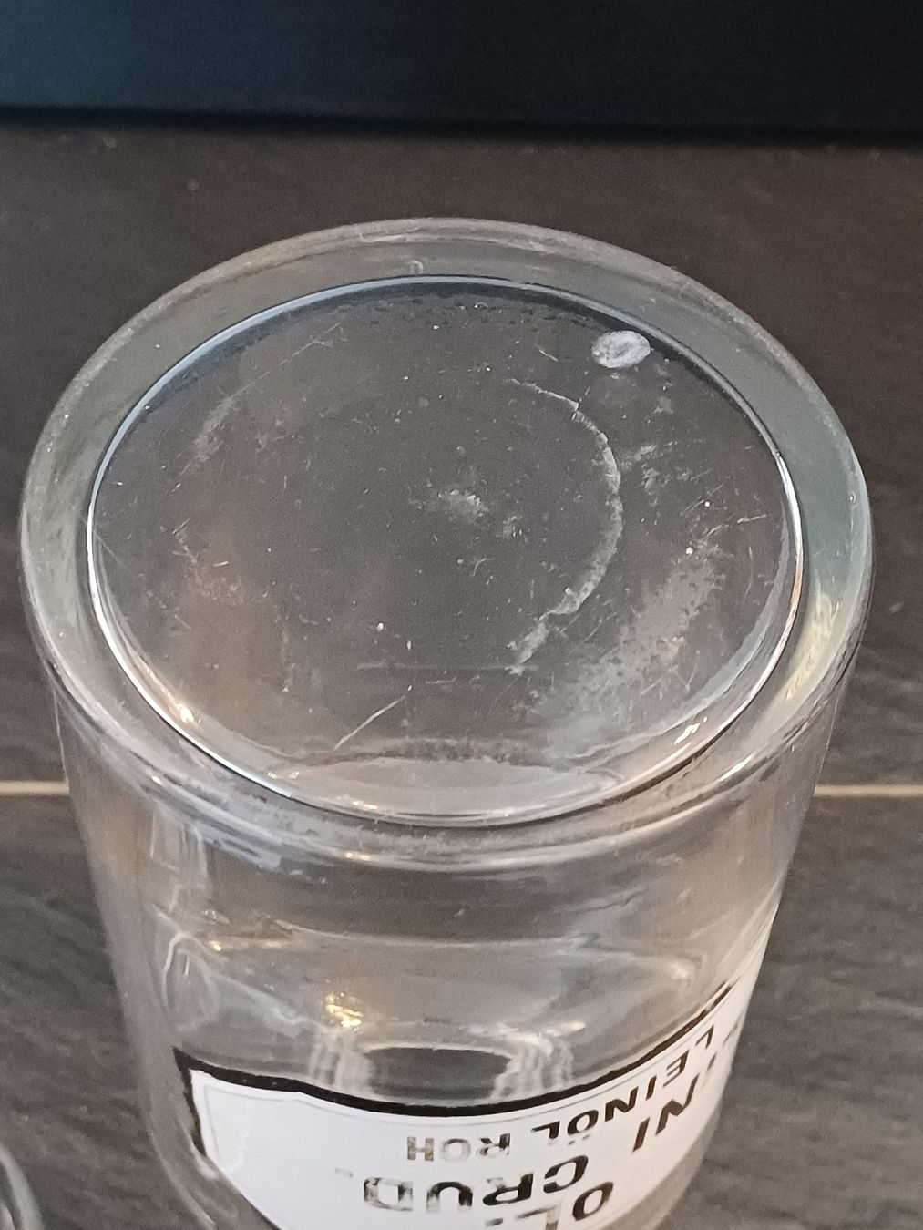 Accessori da laboratorio: Alte Apothekerflasche, Leinöl roh – Usato da Niederuzwil venduto da wolkenlos80 7