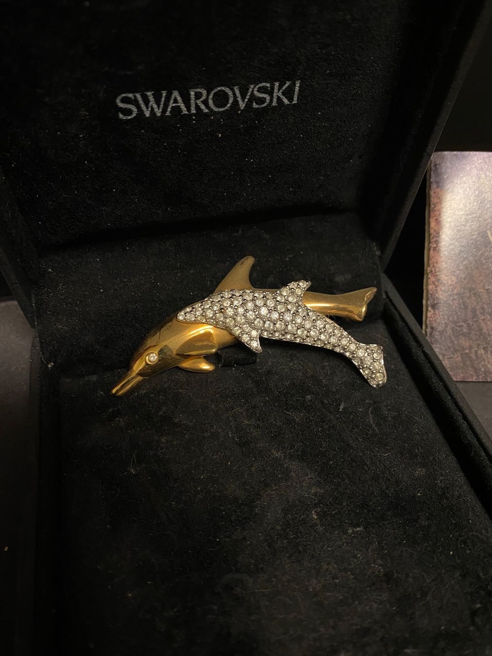 Swarovski Spille & Fermagli: Swarovski - Elefant & Delfin Brosche – Usato da Zürich venduto da Manuel.Huber 2
