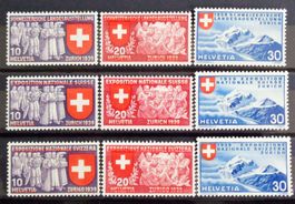 SUISSE 1939: Expo nationale, les séries de/fr/it, **