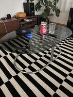 bauhaus chrom glas couchtisch