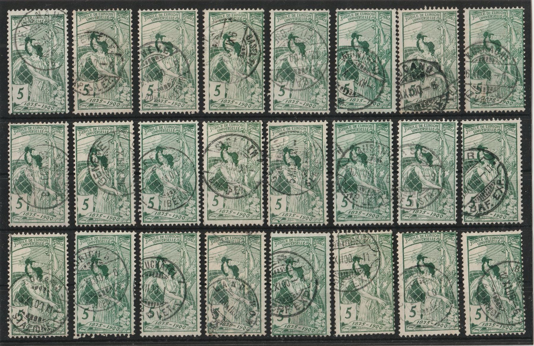 Tutti i francobolli: gutes Lot mit 77C  UPU 1900, gestempelt – Usato da Kradolf venduto da Sibang2