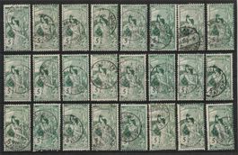 gutes Lot mit 77C  UPU 1900, gestempelt