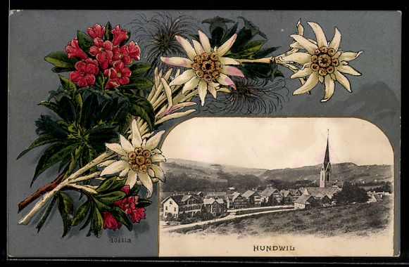 Ansichtskarten: Hundwil, Ortsansicht mit Kirche, Passepa – Gebraucht aus Berlin von bartko-reher