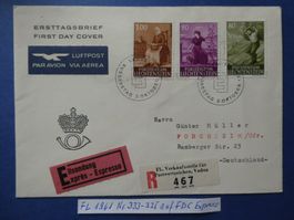 FL 1961 Nr. 333-335 FDC Express