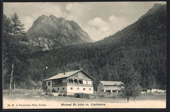 Cartoline postali: Schuls, St. Jon, Meierei mit Lischanna – Usato da Berlin venduto da bartko-reher