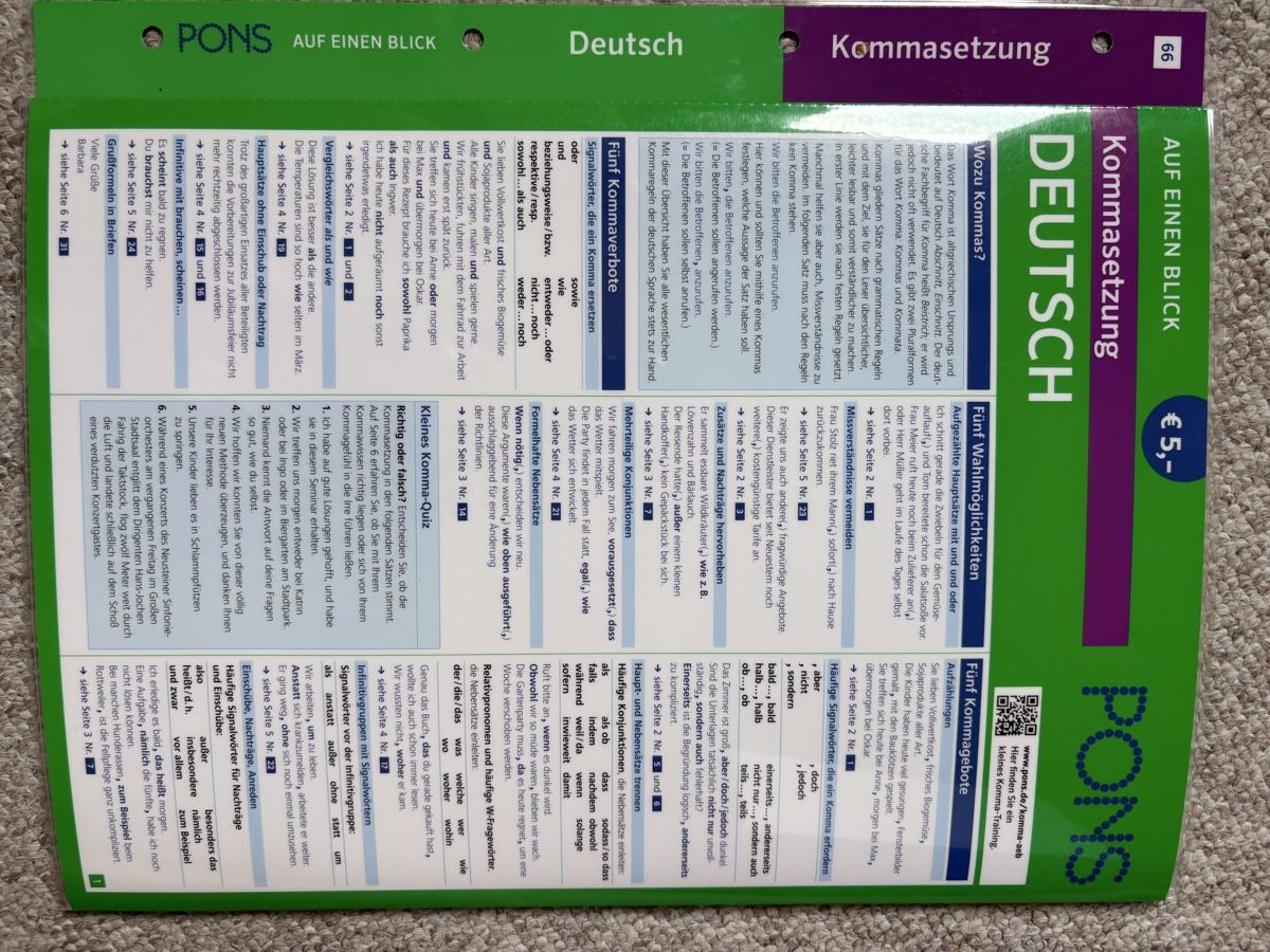 Libri: PONS Auf einen Blick Deutsch Kommasetzung – Nuovo (secondo la descrizione) da Zumikon venduto da SaBaRo