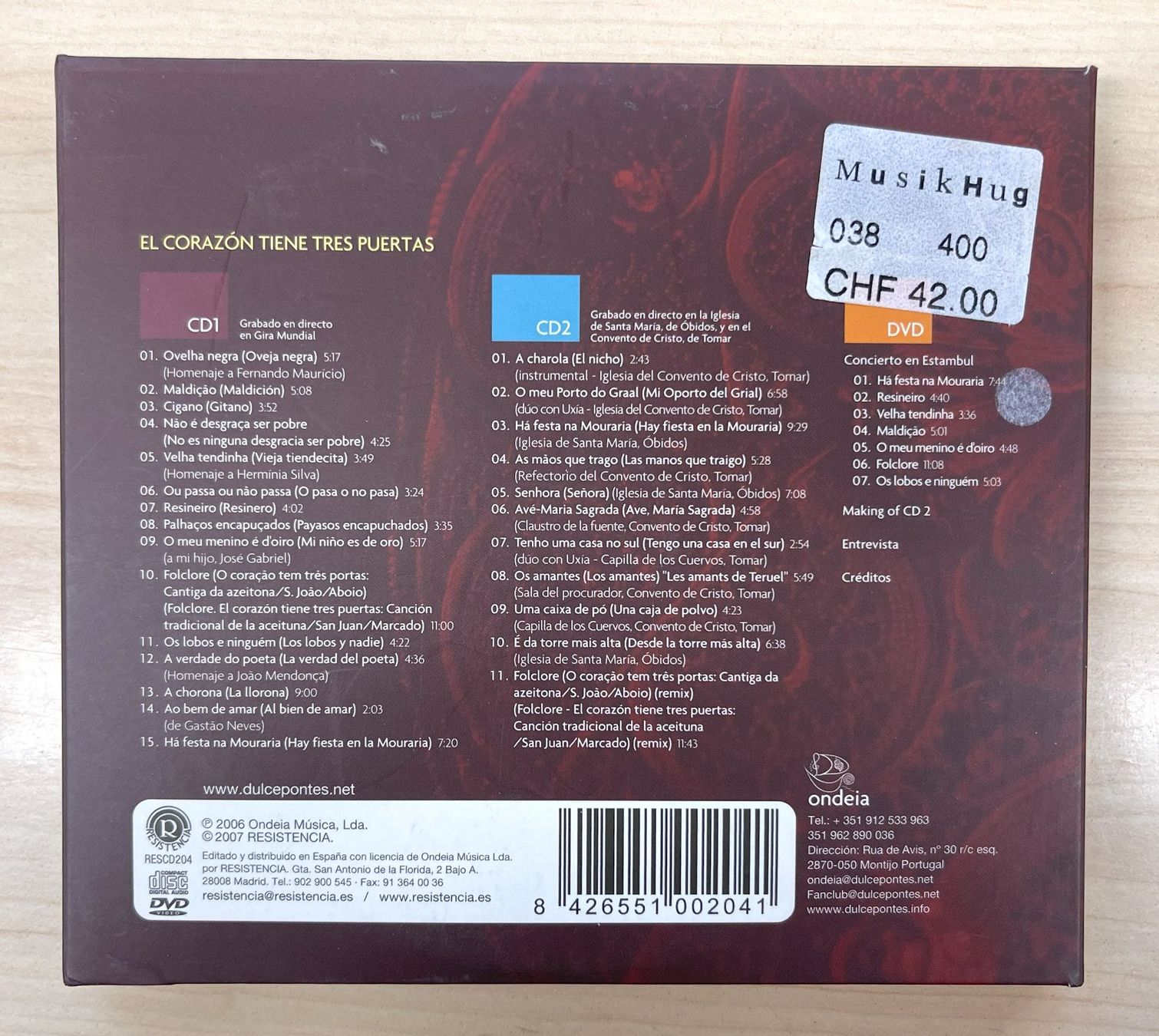 CD: Dulce Pontes - El Corazon Tiene Tres Puertas CD – Usato da Oftringen venduto da Vucki 1