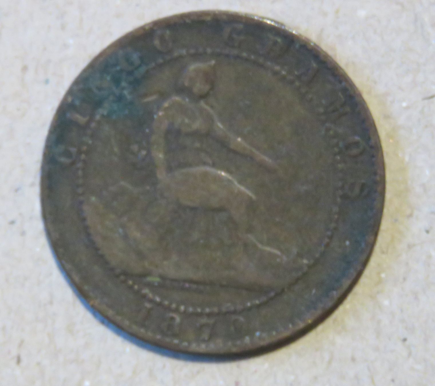 Alle Münzen: 1870, 5 Centimos, Spanien – Gebraucht aus Kreuzlingen von Koi4