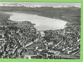 Zürich die Innere Stadt vom Flugzeug aus