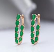 Boucles pendantes plaqué or rose - stamp "585"