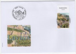 Lavaux Marke mit TAB oben auf illustriertem FDC mit ET-Voll