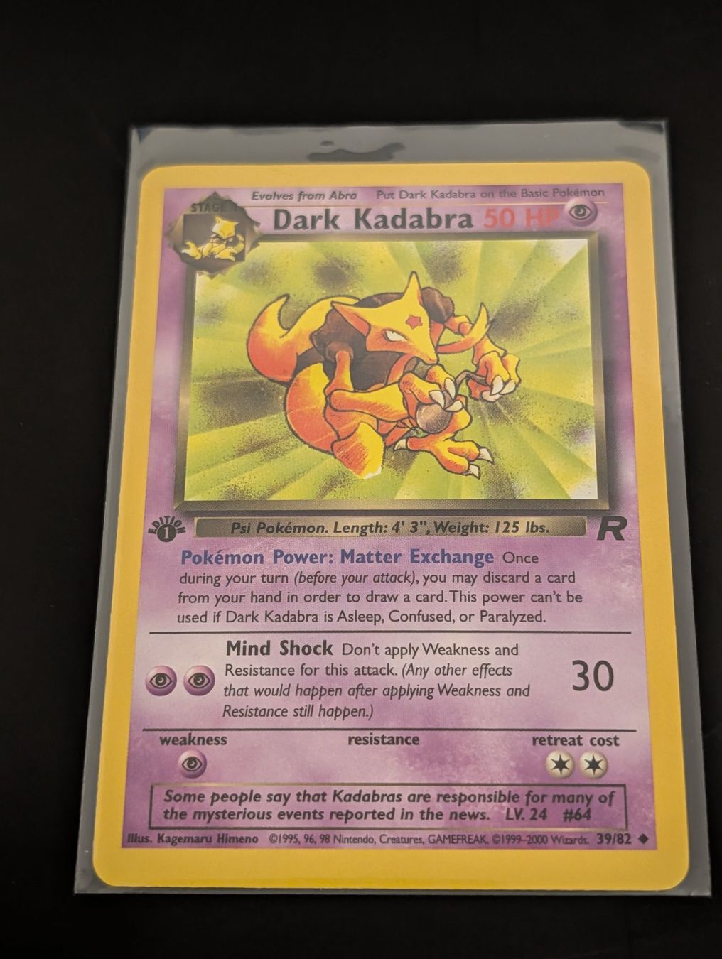 Pokémon Carte collezionabili: Pokémon Dark Kadabra 39/82 First Edition – Usato da Hendschiken venduto da TCG_Babey