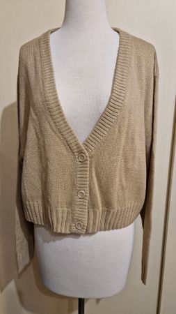 H&M Divided - Kurze Strickjacke Beige Gr. XL