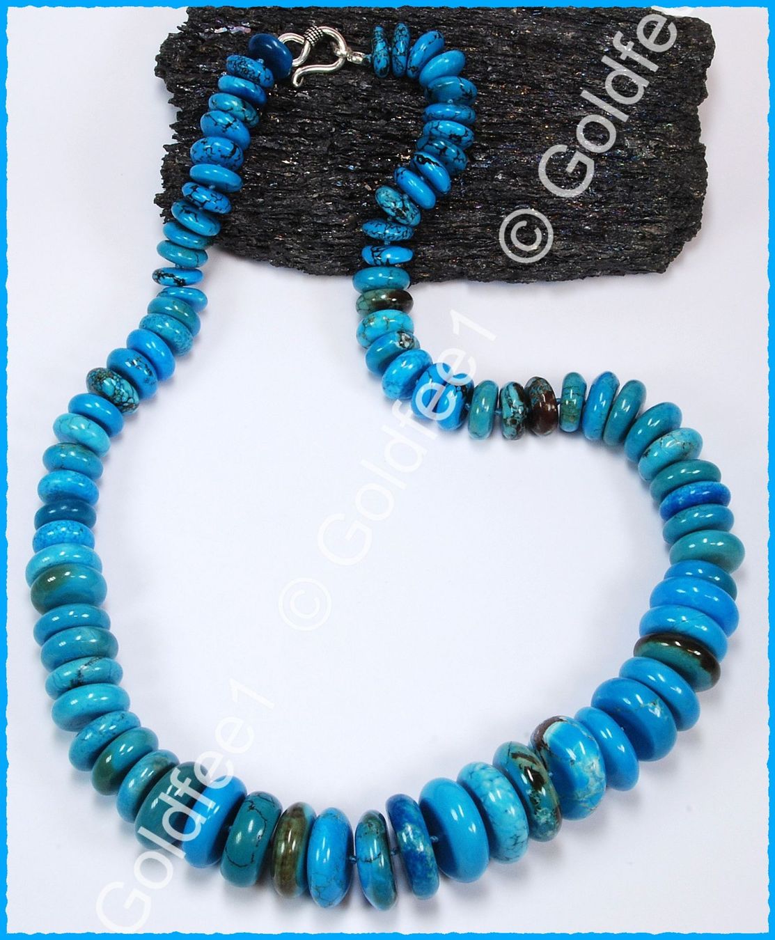 Catenine: TURQUOISE, Türkis Collier 925 Silber – Nuovo e nell'imballaggio originale da Oberglatt ZH venduto da Goldfee1 1