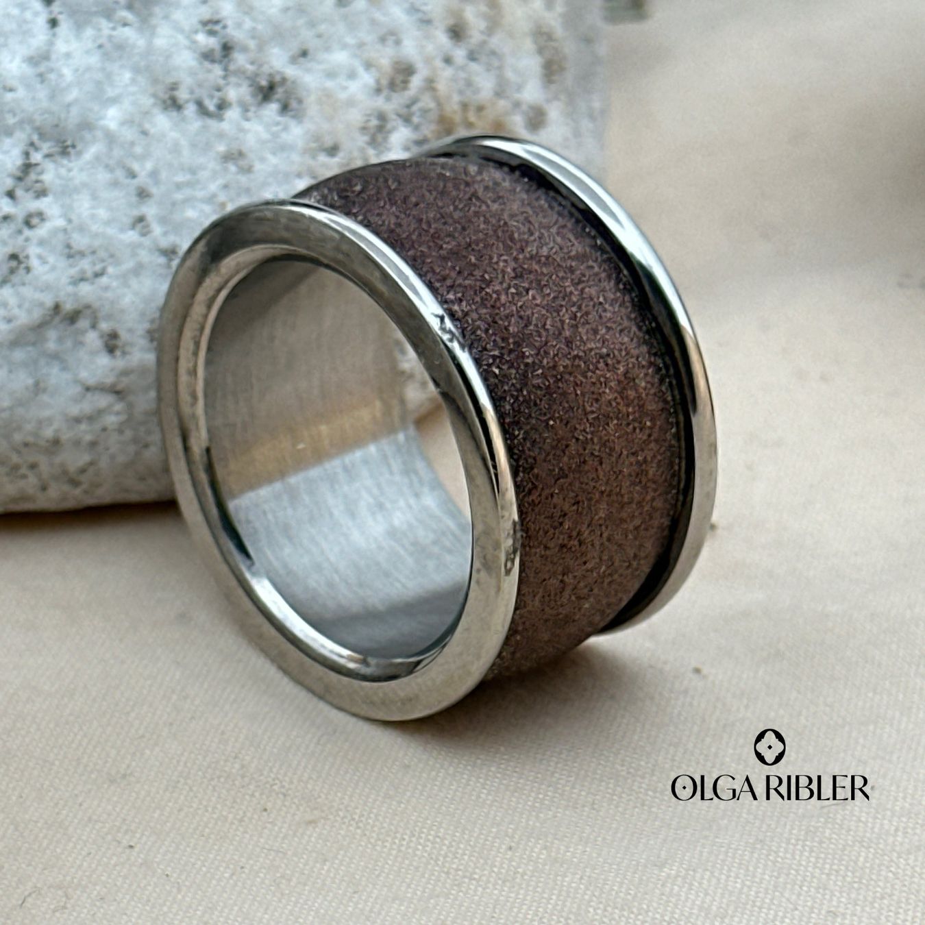 Olga Ribler Bagues: Edelstahl Statement  Ring in braun Grösse 60 – Neuf (Voir description) à Luzern par Schmuckoutlet 3