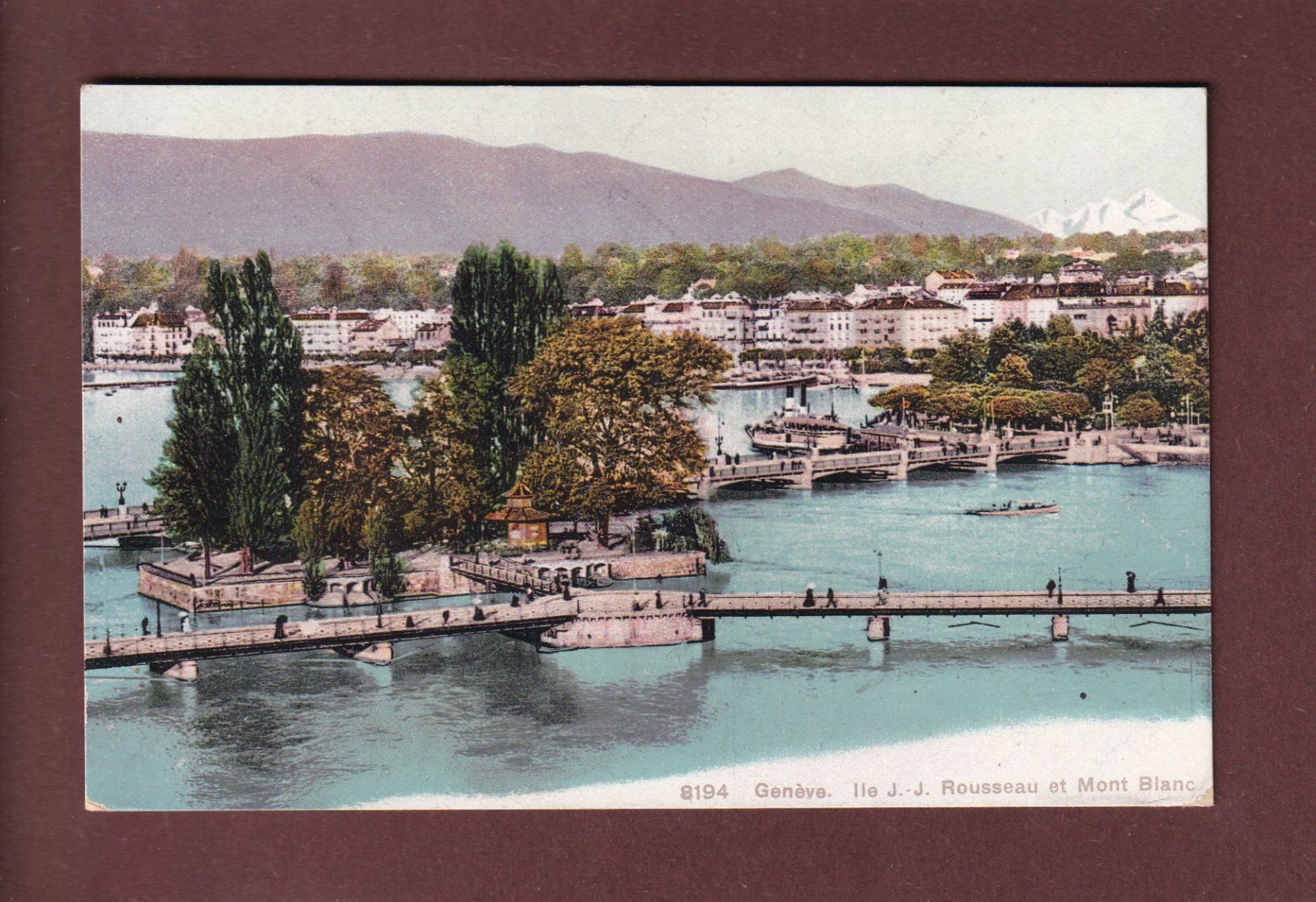Cartoline postali: GENEVE - Île Rousseau - 1912 – Usato da Pully venduto da nicecards