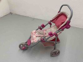 Puppenwagen rosa grau klappbar gebrauchter Zustand