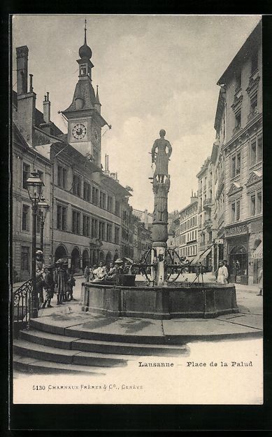 Cartoline postali: AK Lausanne, Place de la Palud – Usato da Berlin venduto da bartko-reher