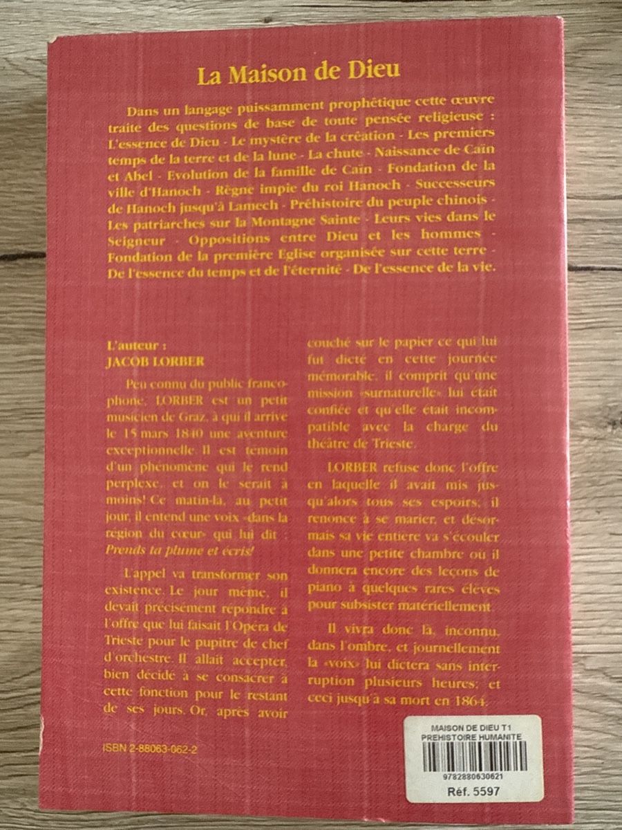 Libri: La maison de Dieu T1 - Jacob Lorber – Nuovo e nell'imballaggio originale da Genève venduto da DoualS 1
