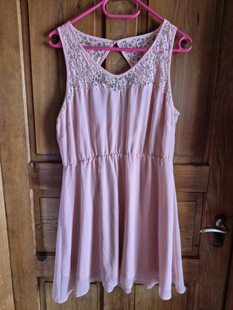 Kleid apricot Grösse XL mit Spitze, guter Zustand