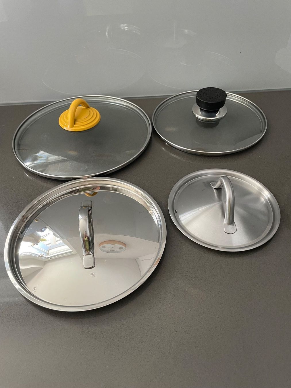 Töpfe: Deckelset Metall und Glas 4 Stk. – Gebraucht aus Winkel von Kade50