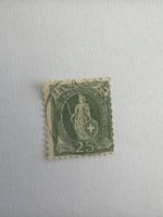 Briefmarke Helvetia 25 Rappen grün gebraucht